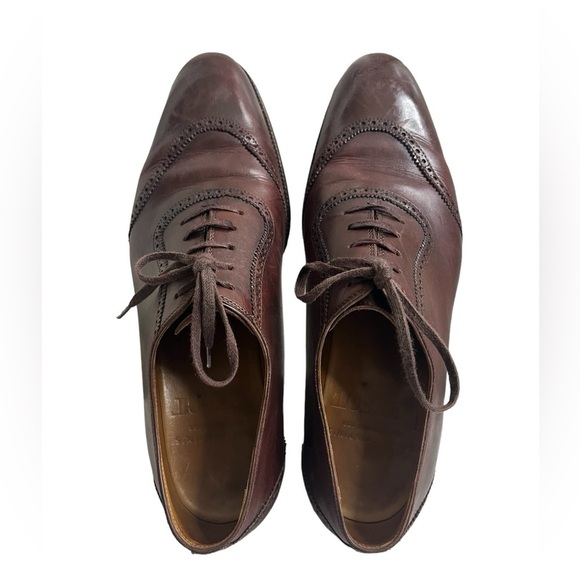 $1700 SAINT CRISPIN\'S 564 GE8 Brown Wingtip Oxford Shoe Trees UK 7F